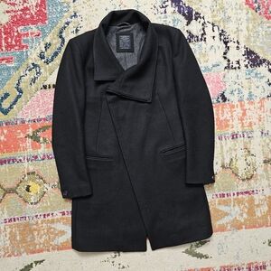 ALLSAINTS Men’s Size 38 Spitalfields Long Wool Coat Black All Saints
